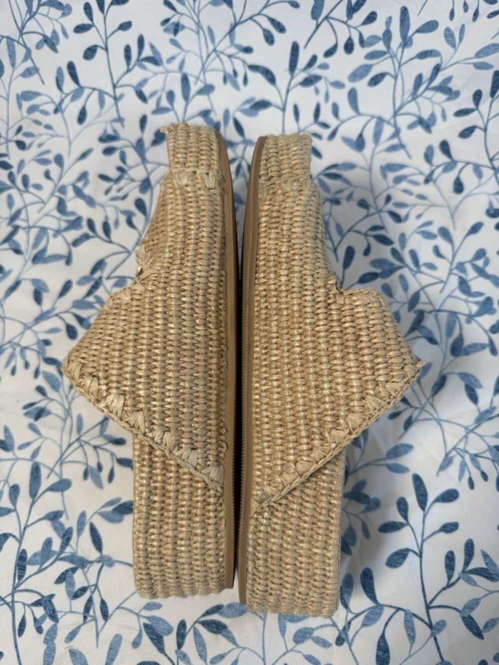 Loeffler Randall Theo Two Strap Chunky Woven Raffia Platform Sandals Size 8 - Picture 4 of 14